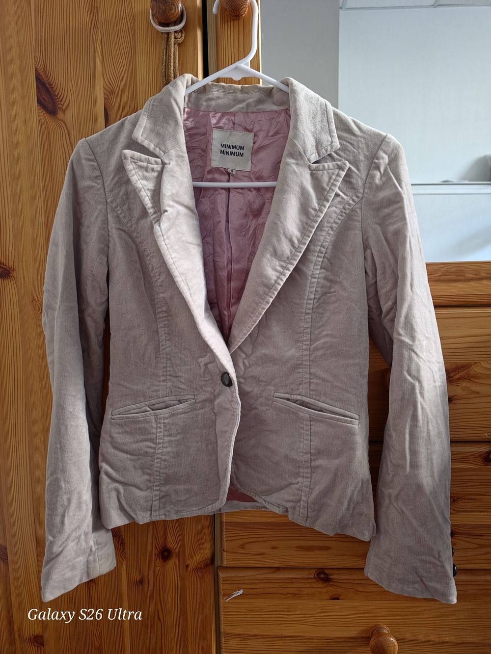 Minimum Blush Pink Cotton-Blend Tailored Blazer